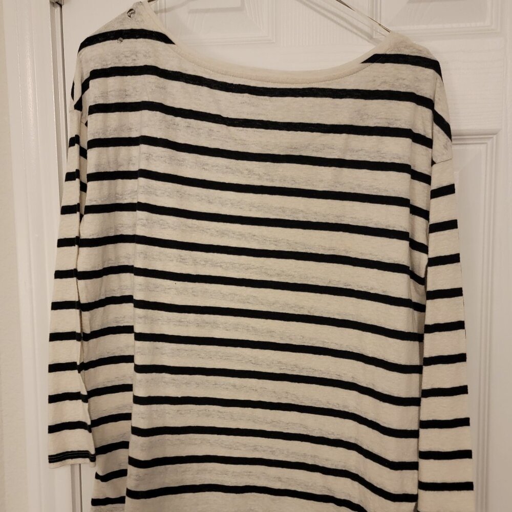 American Eagle B/W Striped Favorite Tee